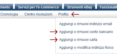 Aggiungere una carta di credito o Conto corrente