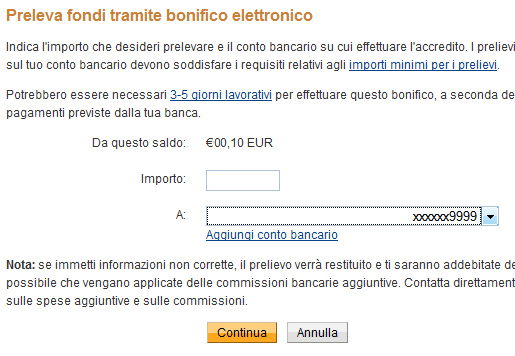 Trasferisci dal conto Paypal al tuo conto corrente Trasferisci dal conto Paypal al tuo conto corrente