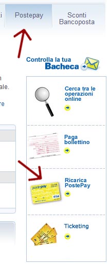 inviare una ricarica postepay on line