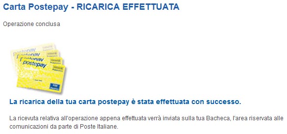 come mandare una ricarica postepay on line